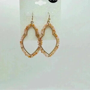 Peach Beaded Earrings from A&I